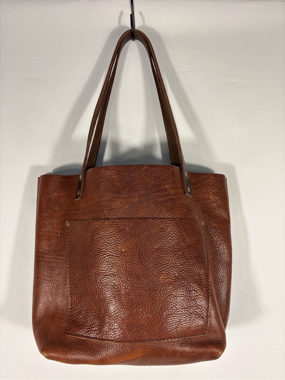 Portland Leather Goods Brown Pebbled Leather Tote Large Handmade Purse